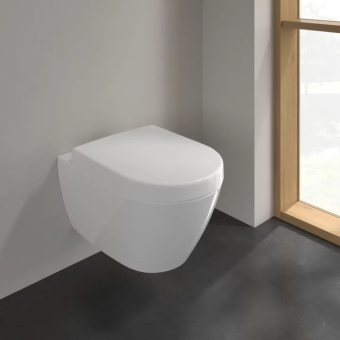 Villeroy & Boch Subway 2.0 Унитаз с открытым смывным краем, настенный, с DirectFlush / ViFresh, Альпийский белый, с сиденьем 5614A101
