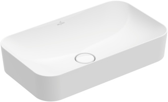 Villeroy & Boch Finion Раковина для установки на столешницу, 600 x 350 x 115 mm, без перелива, Альпийский белый CeramicPlus 414361R1