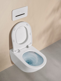 Villeroy & Boch Antao Унитаз с открытым смывным краем, настенный, с TwistFlush, Stone White (Белый матовый) CeramicPlus, без сиденья 4674T0RW