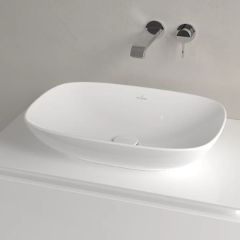 Villeroy & Boch Loop & Friends Раковина для установки на столешницу, прямоугольная, 560 x 380 x 120 mm, Альпийский белый, с переливом, нешлифованный 4A490001