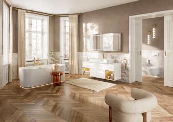 Villeroy & Boch Supreo топ унитаз-биде, унитаз с вертикальным смывом с открытым смывным краем, Альпийский белый CeramicPlus V16EN3R1