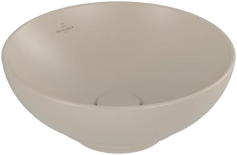 Villeroy & Boch Loop & Friends Раковина для установки на столешницу, 380 x 380 x 150 mm, Almond CeramicPlus, с переливом, нешлифованный 4A4500AM