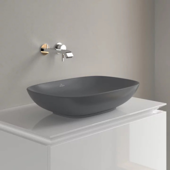 Villeroy & Boch Loop & Friends Раковина для установки на столешницу, 560 x 380 x 120 mm, Graphite CeramicPlus, без перелива 4A4901i4