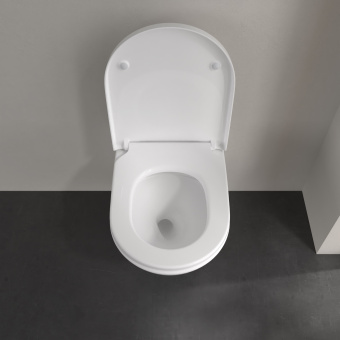 Villeroy & Boch Subway 3.0 Унитаз с открытым смывным краем, настенный, с TwistFlush, Stone White (Белый матовый) CeramicPlus 4670T0RW