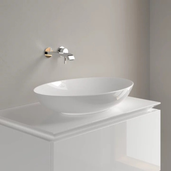Villeroy & Boch Loop & Friends Раковина для установки на столешницу, 620 x 420 x 120 mm, Альпийский белый, с переливом, нешлифованный 4A480001