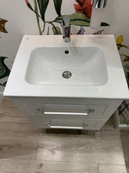 Gustavsberg Scandinavic КОМПЛЕКТ Тумба под раковину, 2 выдвижных ящика, 600 x 470 mm, Белый матовый + Pаковина для установки на тумбу GB71CCVU60MS00+4A366001