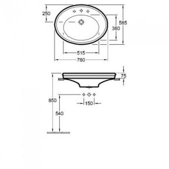 Villeroy & Boch Amadea Раковина 780*585 7186LGR1