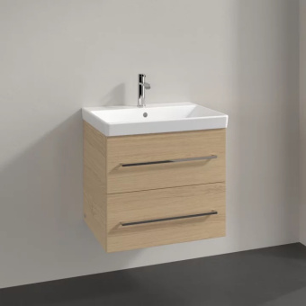 Villeroy & Boch Avento Тумба под раковину, 2 выдвижных ящика, 576 x 514 x 452 mm, Elm Impresso +Avento Pаковина, 600 x 470 x 180 mm, Альпийский белый CeramicPlus, с переливом+Шкаф-пенал, 2 двери, 350 x 1650 x 370 mm,Elm Impresso A88900PN+415860R1+A70900PN