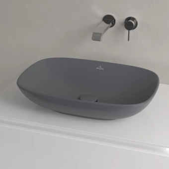 Villeroy & Boch Loop & Friends Раковина для установки на столешницу, 560 x 380 x 120 mm, Graphite CeramicPlus, без перелива 4A4901i4