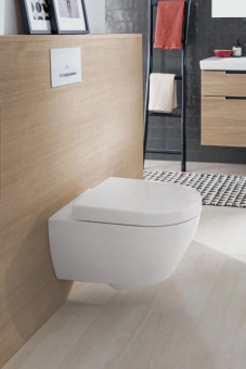 Villeroy & Boch Subway 2.0 Сиденье с крышкой для унитаза, с функцией автоматического опускания (SoftClosing), со снимаемым сиденьем (QuickRelease), Альпийский белый 9M68S101