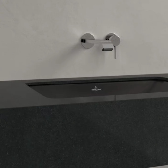 Villeroy & Boch Loop & Friends Раковина для установки под столешницу, 605 x 410 x 190 mm, Pure Black CeramicPlus, с переливом, наружная сторона покрыта глазурью 4A5700R7