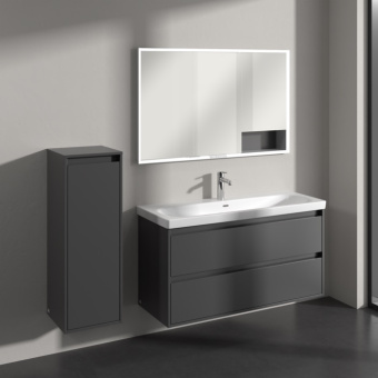 Villeroy & Boch Skyla Шкаф Боковой, 1 дверь, 1 выдвижной ящик, 350 x 1000 x 349 mm, Graphite / Graphite C80200VR