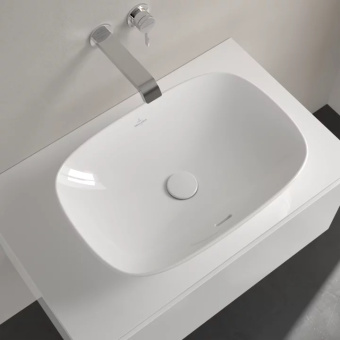 Villeroy & Boch Loop & Friends Раковина для установки на столешницу, прямоугольная, 560 x 380 x 120 mm, Альпийский белый, с переливом, нешлифованный 4A490001